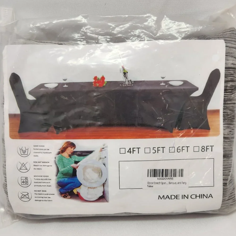 Obstal Stretch Spandex Tablecloth Cover for Standard Folding Tables